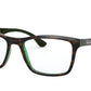 Ray-Ban Optical RX5279 Square Eyeglasses  5974-HAVANA ON TRANSPARENT GREEN 55-18-145 - Color Map havana