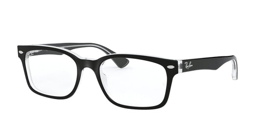 Ray-Ban Optical RX5286 Square Eyeglasses  2034-BLACK ON TRANSPARENT 51-18-135 - Color Map black