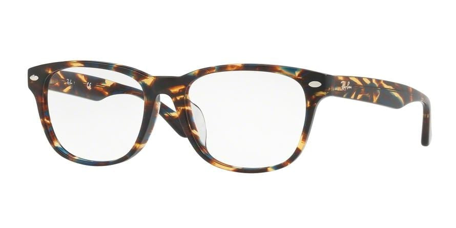 Ray-Ban Optical RX5359F Square Eyeglasses  5711-SPOTTED BLUE/ BROWN/YELLOW 55-18-145 - Color Map grey