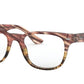 Ray-Ban Optical RX5359F Square Eyeglasses  5838-PINK GRADIENT BEIGE STRIPPED 55-18-145 - Color Map pink