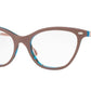 Ray-Ban Optical RX5360F Cat Eye Eyeglasses  5715-TOP LIGHT BROWN ON HAVANA BLUE 54-18-145 - Color Map blue