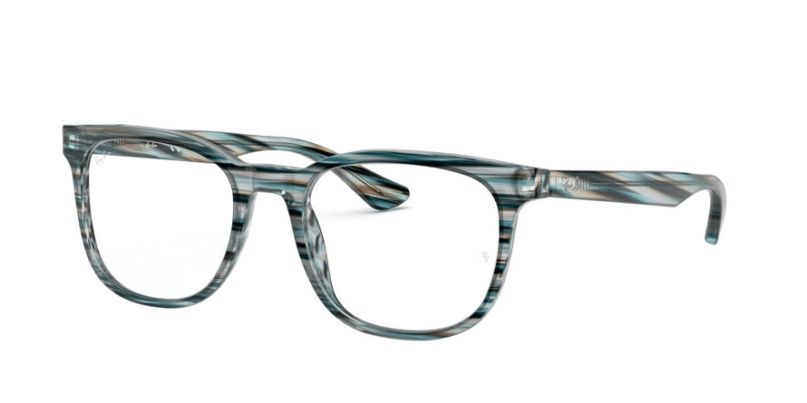 Ray-Ban Optical RX5369 Square Eyeglasses  5750-STRIPED BLUE/GREY 52-18-145 - Color Map multi
