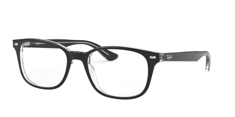 Ray-Ban Optical RX5375 Square Eyeglasses  2034-BLACK ON TRANSPARENT 53-18-145 - Color Map black