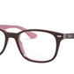 Ray-Ban Optical RX5375 Square Eyeglasses  2126-BROWN ON OPAL PINK 51-18-145 - Color Map brown