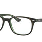Ray-Ban Optical RX5375 Square Eyeglasses  2383-HAVANA ON GREEN TRANSPARENT 53-18-145 - Color Map havana