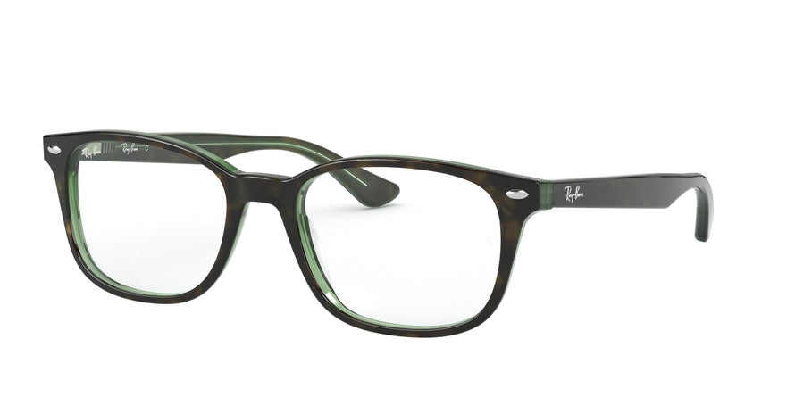 Ray-Ban Optical RX5375 Square Eyeglasses  2383-HAVANA ON GREEN TRANSPARENT 53-18-145 - Color Map havana