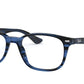 Ray-Ban Optical RX5375 Square Eyeglasses  8053-STRIPED BLUE 53-18-145 - Color Map havana