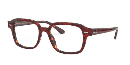 Ray-Ban Optical RX5382 Square Eyeglasses  5911-TRANSPARENT RED ON HAVANA 52-18-150 - Color Map red