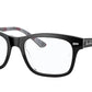 Ray-Ban Optical RX5383F Rectangle Eyeglasses  8089-BLACK ON CHEVRON GREY/BURGUNDY 54-19-150 - Color Map multi