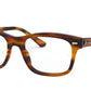 Ray-Ban Optical MR BURBANK RX5383 Rectangle Eyeglasses  2144-STRIPED RED HAVANA 54-19-150 - Color Map havana