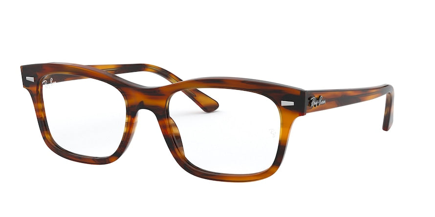 Ray-Ban Optical MR BURBANK RX5383 Rectangle Eyeglasses  2144-STRIPED RED HAVANA 54-19-150 - Color Map havana