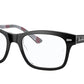 Ray-Ban Optical MR BURBANK RX5383 Rectangle Eyeglasses  8089-BLACK ON CHEVRON GREY/BURGUNDY 54-19-150 - Color Map multi