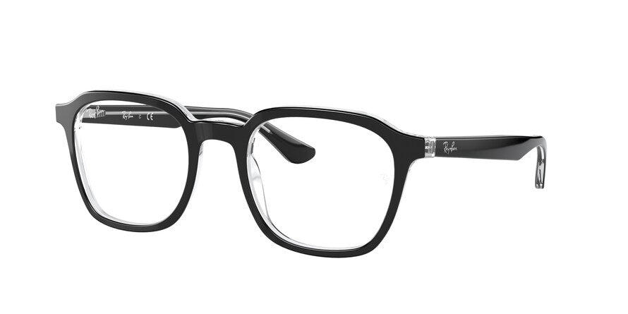 Ray-Ban Optical RX5390 Square Eyeglasses  2034-BLACK ON TRANSPARENT 50-21-145 - Color Map black