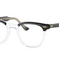 Ray-Ban Optical HAWKEYE RX5398F Square Eyeglasses  2034-BLACK ON TRANSPARENT 50-21-145 - Color Map black