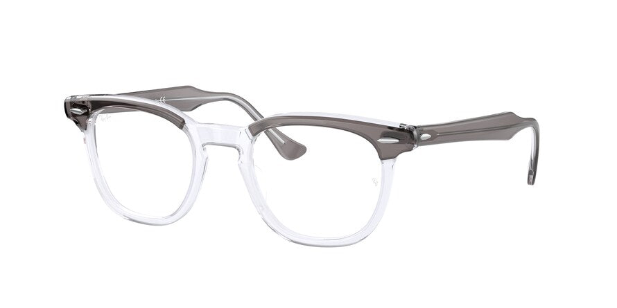 Ray-Ban Optical HAWKEYE RX5398F Square Eyeglasses  8111-GRAY ON TRASPARENT 50-21-145 - Color Map grey