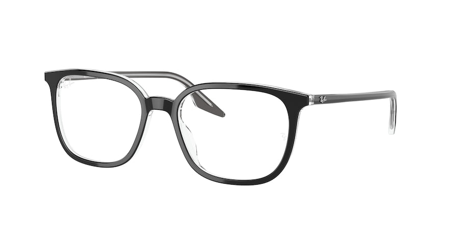 Ray-Ban Optical RX5406F Square Eyeglasses  2034-BLACK ON TRANSPARENT 54-18-150 - Color Map black