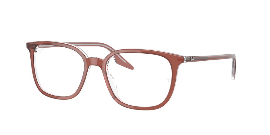 Ray-Ban Optical RX5406F Square Eyeglasses  8171-BROWN ON TRANSPARENT 54-18-150 - Color Map brown