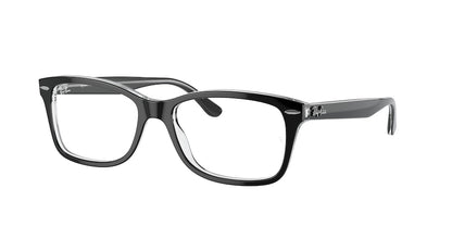 Ray-Ban Optical RX5428F Square Eyeglasses  2034-BLACK ON TRANSPARENT 55-17-145 - Color Map black