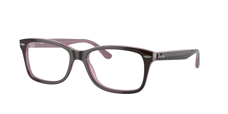 Ray-Ban Optical RX5428F Square Eyeglasses  2126-BROWN ON PINK 55-17-145 - Color Map brown
