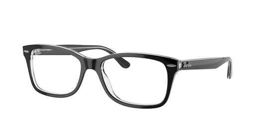 Ray-Ban Optical RX5428 Square Eyeglasses  2034-BLACK ON TRANSPARENT 55-17-145 - Color Map black