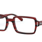 Ray-Ban Optical BENJI RX5473 Rectangle Eyeglasses  8054-STRIPED RED 52-20-145 - Color Map red