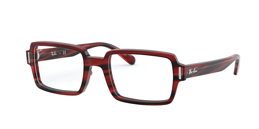 Ray-Ban Optical BENJI RX5473 Rectangle Eyeglasses  8054-STRIPED RED 52-20-145 - Color Map red