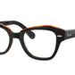 Ray-Ban Optical STATE STREET RX5486 Irregular Eyeglasses  8096-BLACK ON TRANSPARENT BROWN 48-20-145 - Color Map black