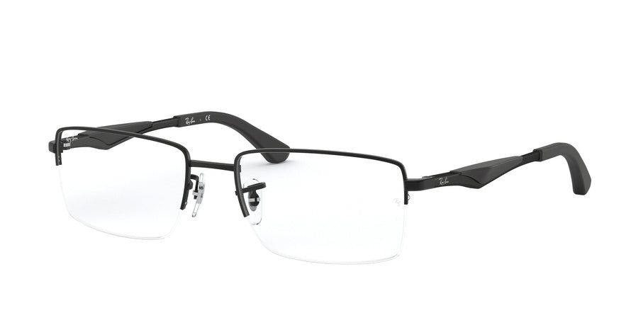 Ray-Ban Optical RX6285 Rectangle Eyeglasses  2503-MATTE BLACK 53-18-140 - Color Map black
