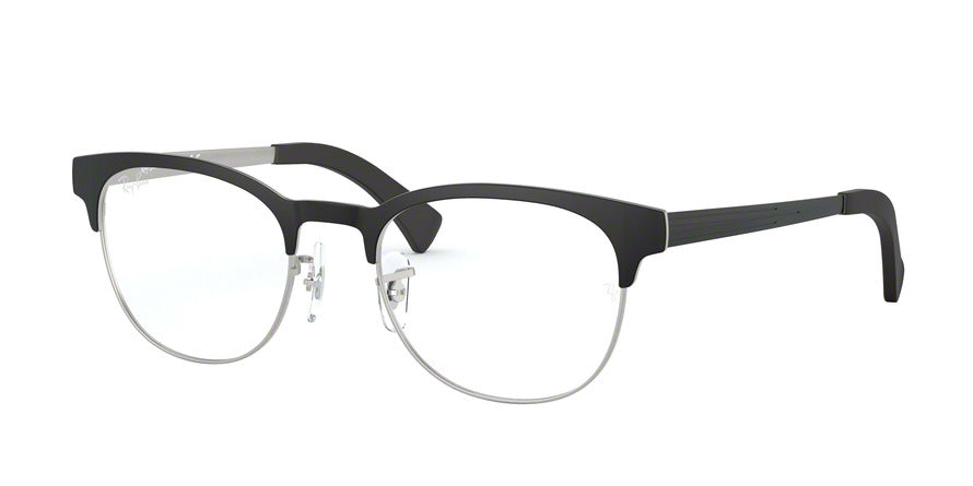 Ray-Ban Optical RX6317 Square Eyeglasses  2832-BLACK ON MATTE SILVER 51-20-145 - Color Map black