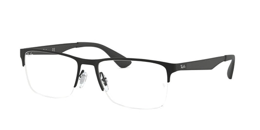 Ray-Ban Optical RX6335 Rectangle Eyeglasses  2503-MATTE BLACK 56-17-145 - Color Map black