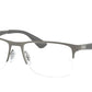 Ray-Ban Optical RX6335 Rectangle Eyeglasses  2855-MATTE GUNMETAL 56-17-145 - Color Map gunmetal