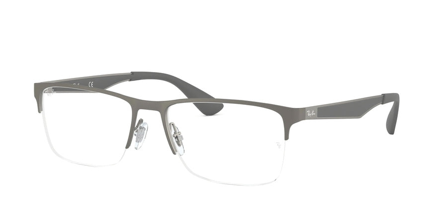 Ray-Ban Optical RX6335 Rectangle Eyeglasses  2855-MATTE GUNMETAL 56-17-145 - Color Map gunmetal