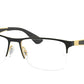Ray-Ban Optical RX6335 Rectangle Eyeglasses  2890-BLACK ON ARISTA 56-17-145 - Color Map black