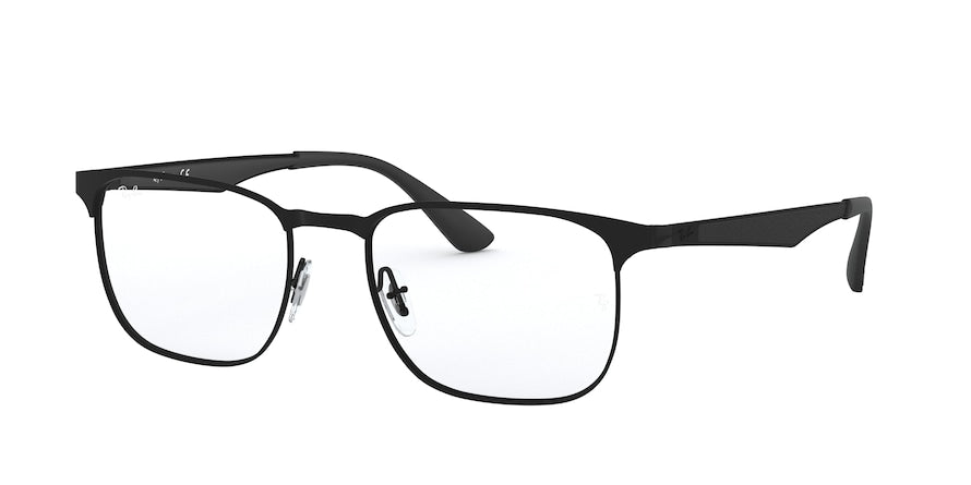 Ray-Ban Optical RX6363 Square Eyeglasses  2904-MATTE BLACK ON BLACK 54-18-145 - Color Map black