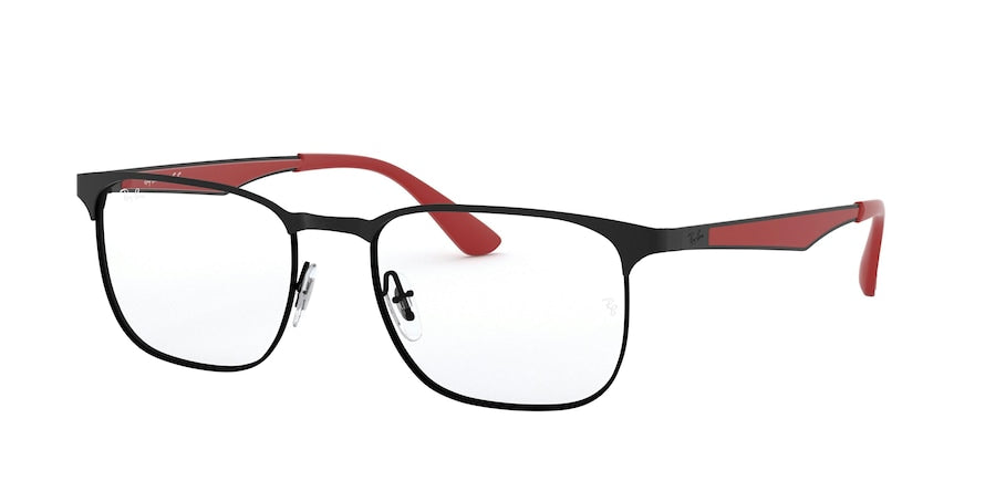 Ray-Ban Optical RX6363 Square Eyeglasses  3018-MATTE BLACK ON BLACK 54-18-145 - Color Map black