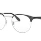 Ray-Ban Optical RX6406 Phantos Eyeglasses  2861-SILVER ON TOP BLACK 51-18-145 - Color Map black