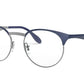Ray-Ban Optical RX6406 Phantos Eyeglasses  2906-GUNMETAL/SHINY BLUE 49-18-140 - Color Map blue