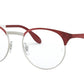 Ray-Ban Optical RX6406 Phantos Eyeglasses  3024-SILVER ON TOP RED MOVE 51-18-145 - Color Map red