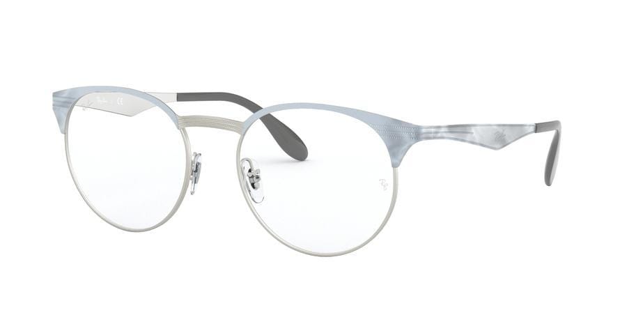 Ray-Ban Optical RX6406 Phantos Eyeglasses  3026-SILVER ON TOP WHITE MOVE 49-18-140 - Color Map white