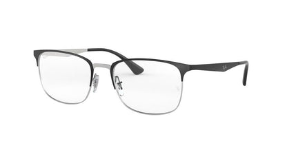 Ray-Ban Optical RX6421 Square Eyeglasses  2997-MATTE BLACK ON SILVER 54-18-145 - Color Map black