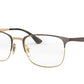 Ray-Ban Optical RX6421 Square Eyeglasses  3001-HAVANA ON ROSE GOLD 54-18-145 - Color Map havana