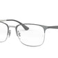 Ray-Ban Optical RX6421 Square Eyeglasses  3004-GREY ON SILVER 54-18-145 - Color Map grey