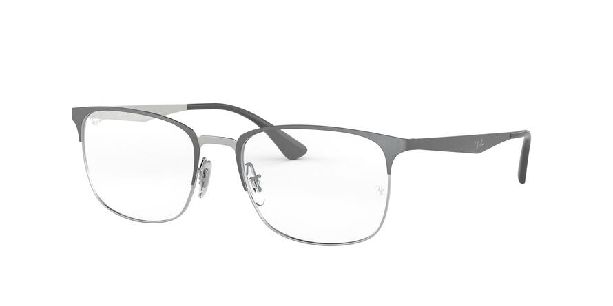 Ray-Ban Optical RX6421 Square Eyeglasses  3004-GREY ON SILVER 54-18-145 - Color Map grey
