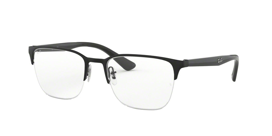 Ray-Ban Optical RX6428 Square Eyeglasses  2995-MATTE BLACK ON BLACK 54-19-145 - Color Map black