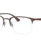 Ray-Ban Optical RX6433 Square Eyeglasses  3040-TOP MATTE BROWN ON GUNMETAL 53-19-145 - Color Map brown