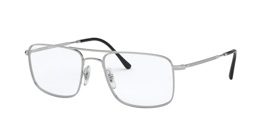 Ray-Ban Optical RX6434 Square Eyeglasses  2501-SILVER 55-18-145 - Color Map silver