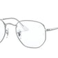 Ray-Ban Optical HEXAGONAL RX6448F Irregular Eyeglasses  2501-SILVER 56-21-145 - Color Map silver