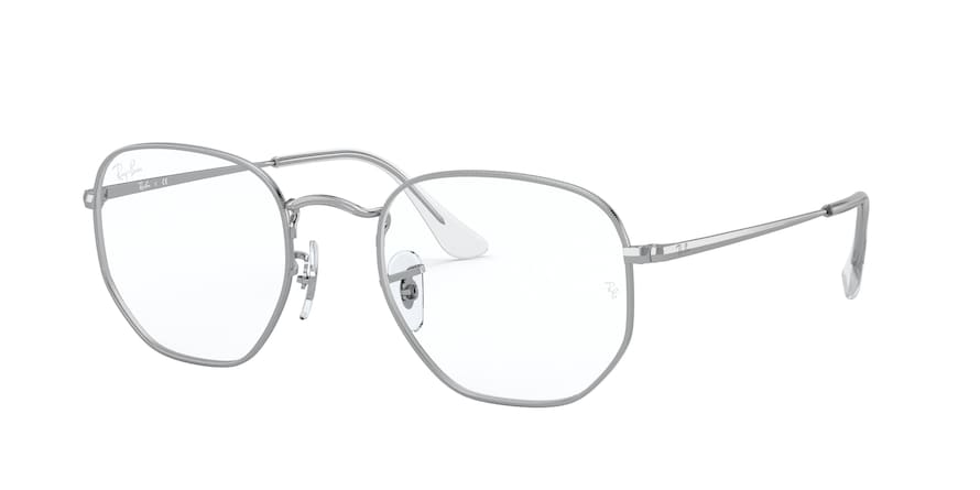Ray-Ban Optical HEXAGONAL RX6448F Irregular Eyeglasses  2501-SILVER 56-21-145 - Color Map silver