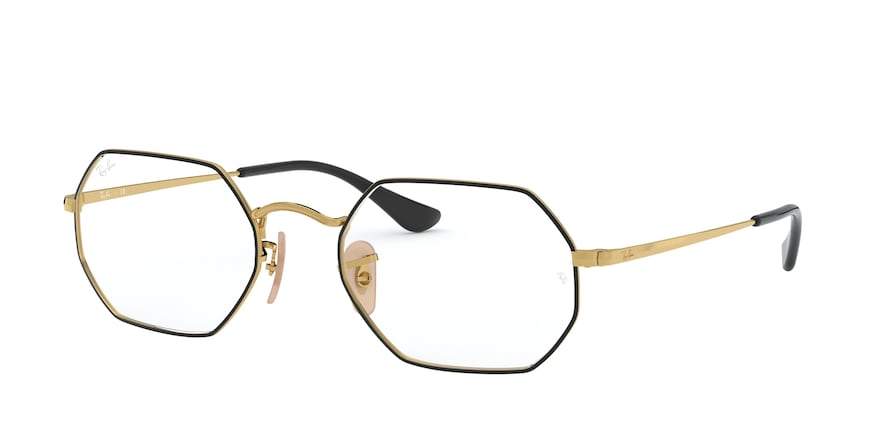 Ray-Ban Optical RX6456 Irregular Eyeglasses  2991-TOP BLACK ON GOLD 53-21-145 - Color Map black