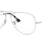 Ray-Ban Optical AVIATOR RX6489 Pilot Eyeglasses  2501-SILVER 58-14-140 - Color Map silver